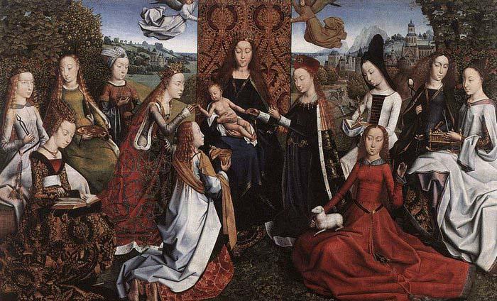 Master of the Saint Lucy Legend Virgin Surrounded by Female Saints France oil painting art